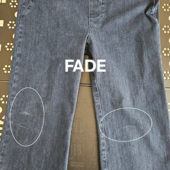 Betabrand Faux Denim Stretch Bootcut Pull On Pants | Women's Medium | FLAWS - Picture 10 of 16